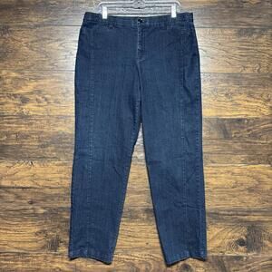 Khakis & Co Women's Jeans - Straight Leg, Dark Wash - Size 14 Stretch Denim